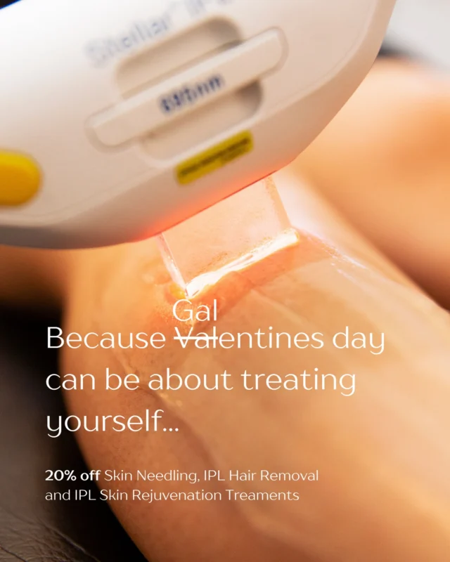 In the lead up to Valentines Day we’re encouraging our clients to not only give a little love to those around them, but to love themselves a little extra too! Book a skin needling, IPL hair removal or IPL Skin Rejuvenation treatment for on or before February 15th to receive 20% off ❤️